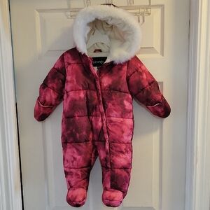 George Pink Tie-Dye Infant Snowsuit